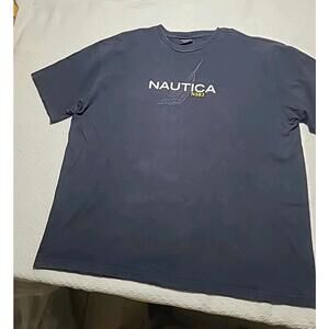 Vintage 90's Nautica NS83 Sailing T Shirt Men's 2XL Casual Blue Short Sleeve